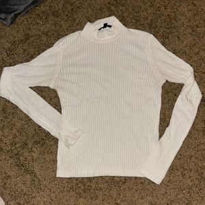 cropped white long sleeve - top shop
